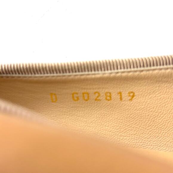 Chanel CC Logo Beige Black Leather Bow Embellished Ballet Flats 36.5 - Picture 8 of 11